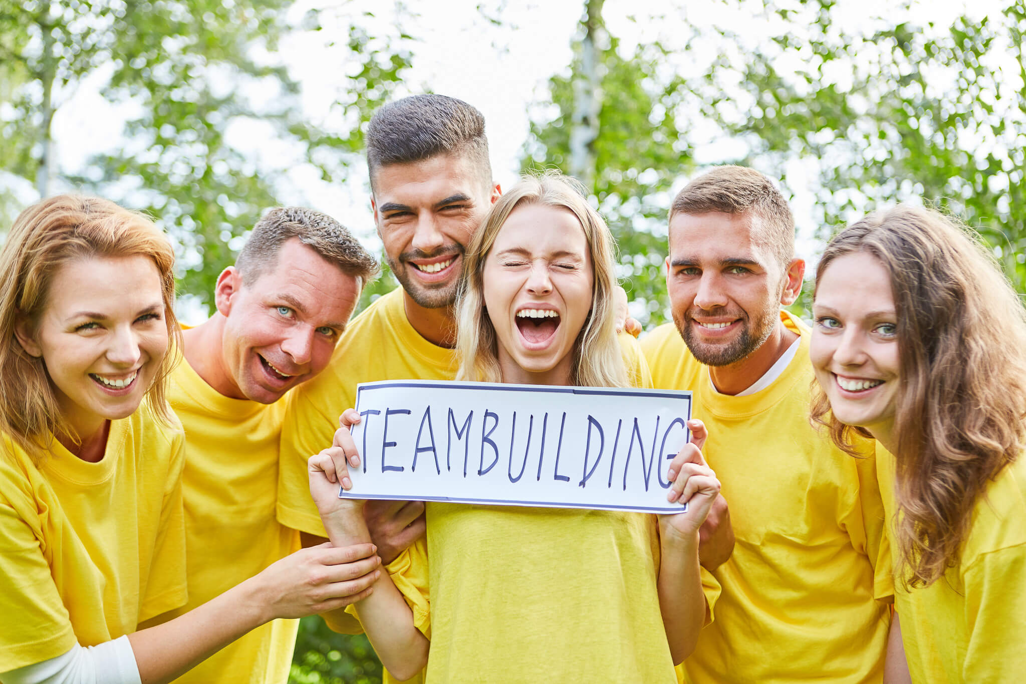 équipe d'étudiants, lors d'un événement de team building